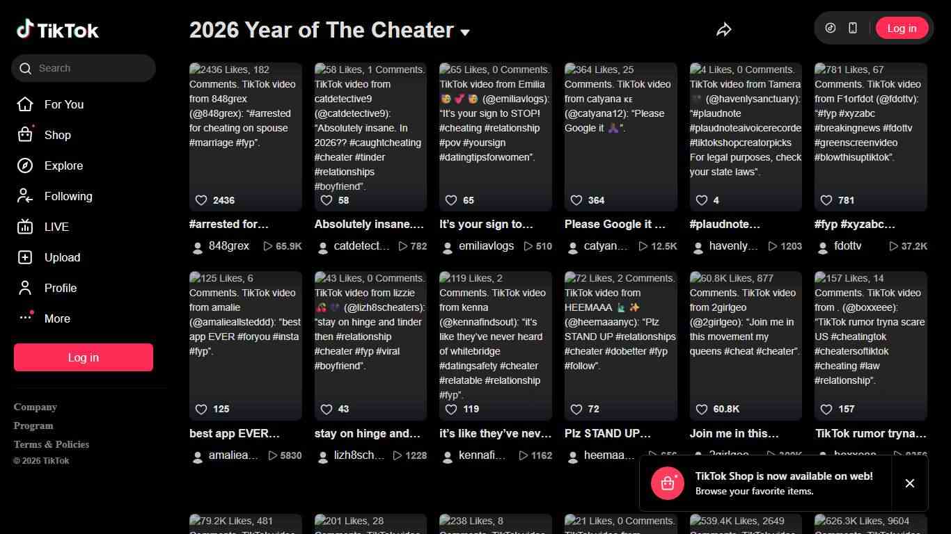 2026 Year of The Cheater TikTok